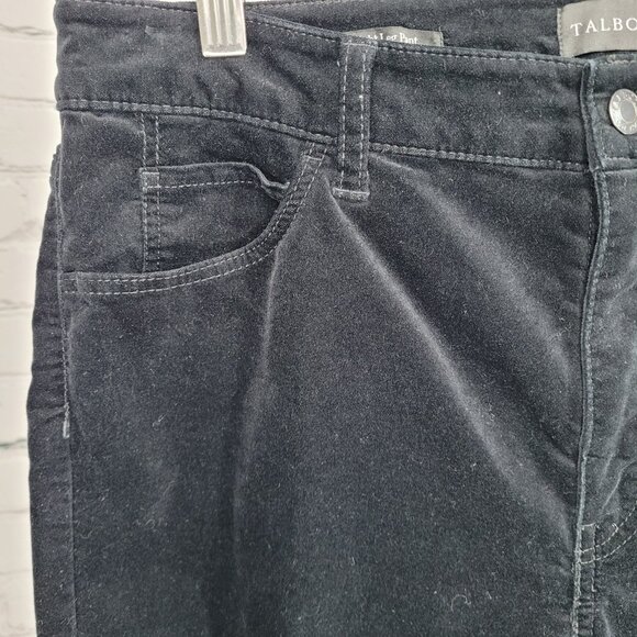 Talbots Black Velveteen Cotton Stretch Straight Leg High Rise Pants 10P (31x29) - Picture 10 of 13